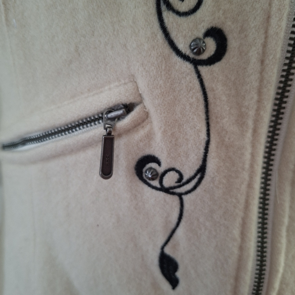 Powder PR River Cream Wool Jacket with Black Embroidery Cardigan Outfitters - Picture 5 of 12